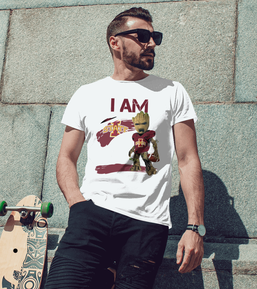 I Am Iowa State Baby Groot Football T-Shirt
