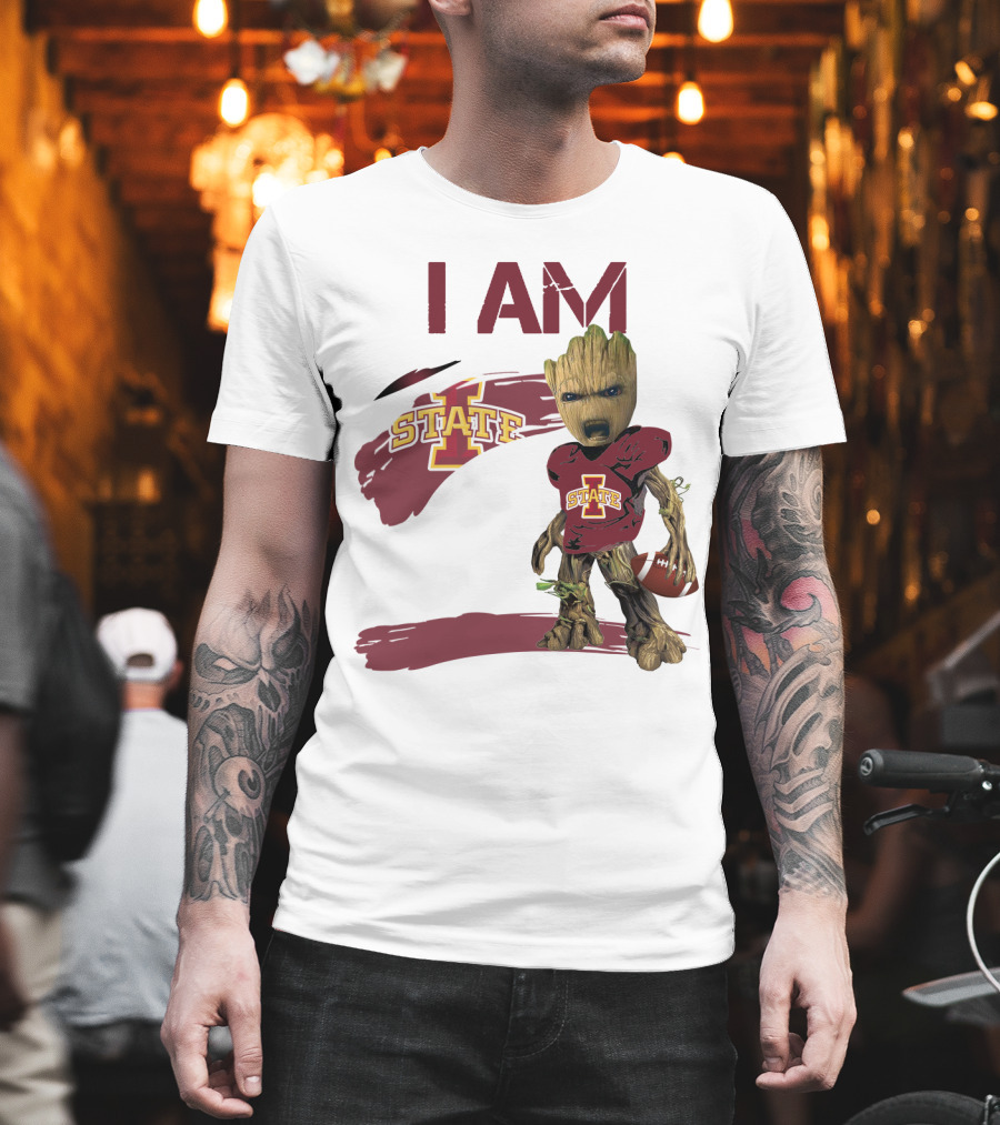 I Am Iowa State Baby Groot Football T-Shirt
