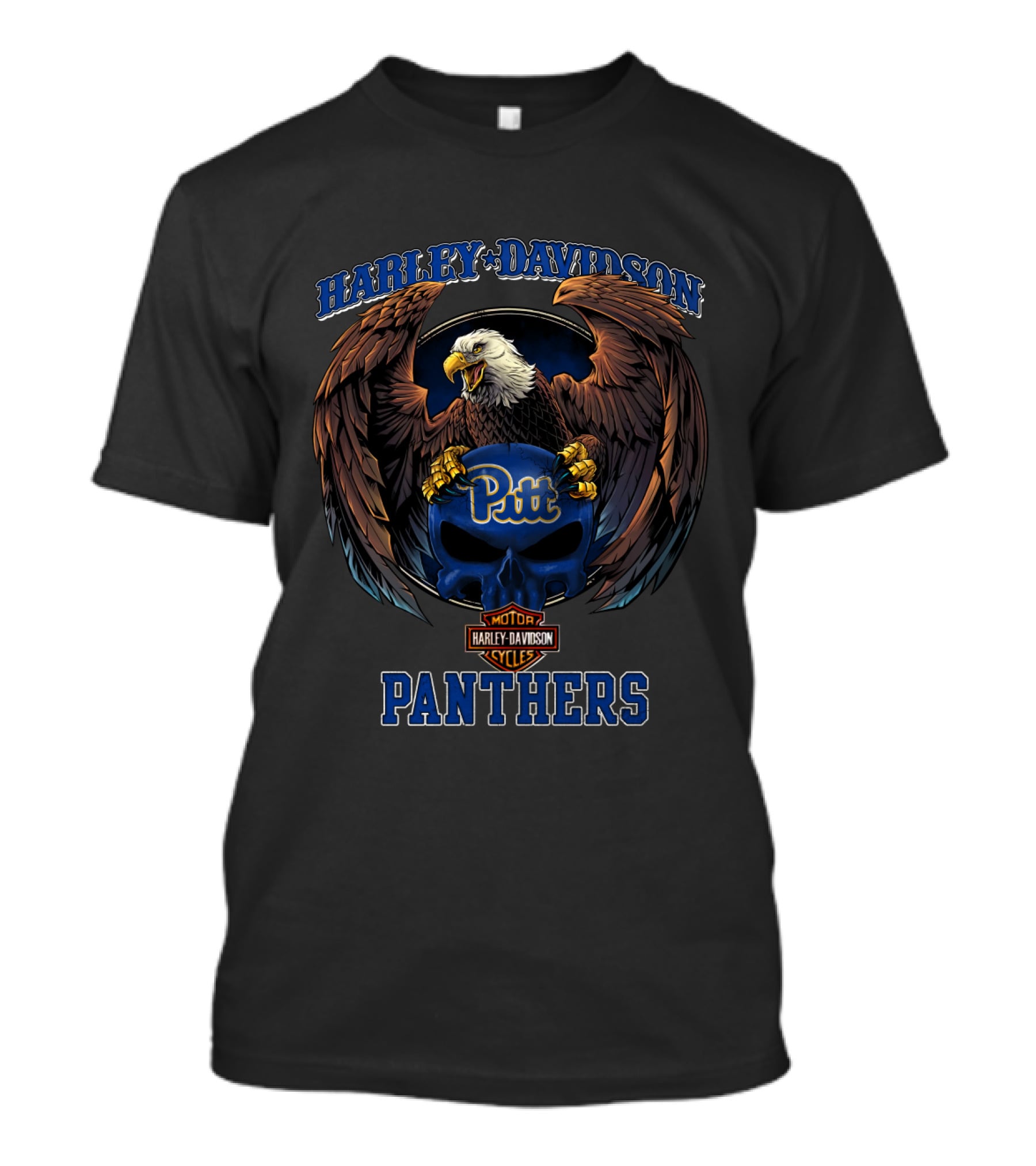Harley Davidson Motor Cycles Pitt Panthers Eagle T-Shirt