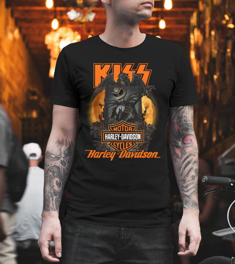 Kiss Harley Davidson Nightmare Before Christmas Crossover T-Shirt
