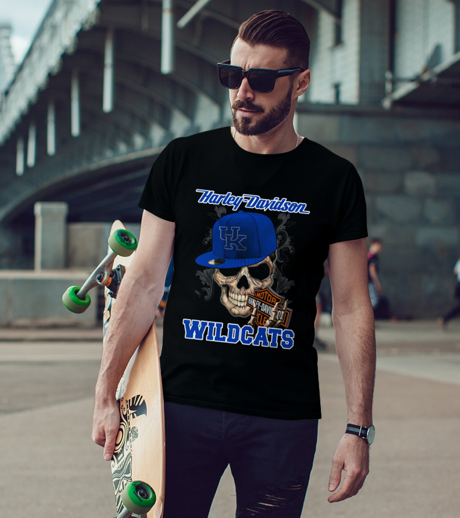 Harley Davidson Skull Kentucky Wildcats T-Shirt