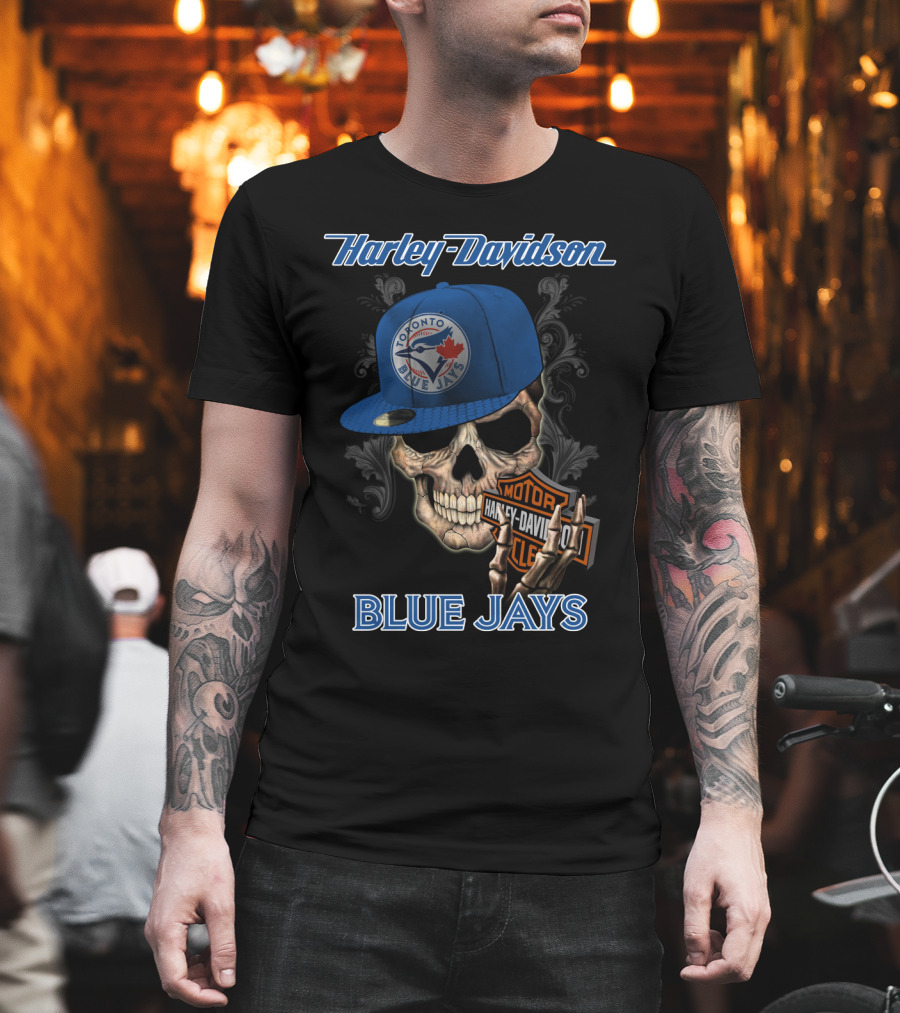 Harley Davidson Toronto Blue Jays Skull T-Shirt