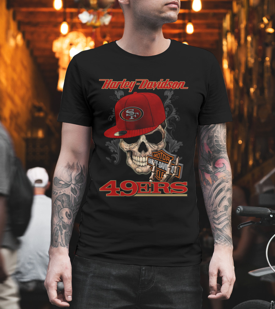 Harley Davidson Sf Skull Cap 49ers T-Shirt