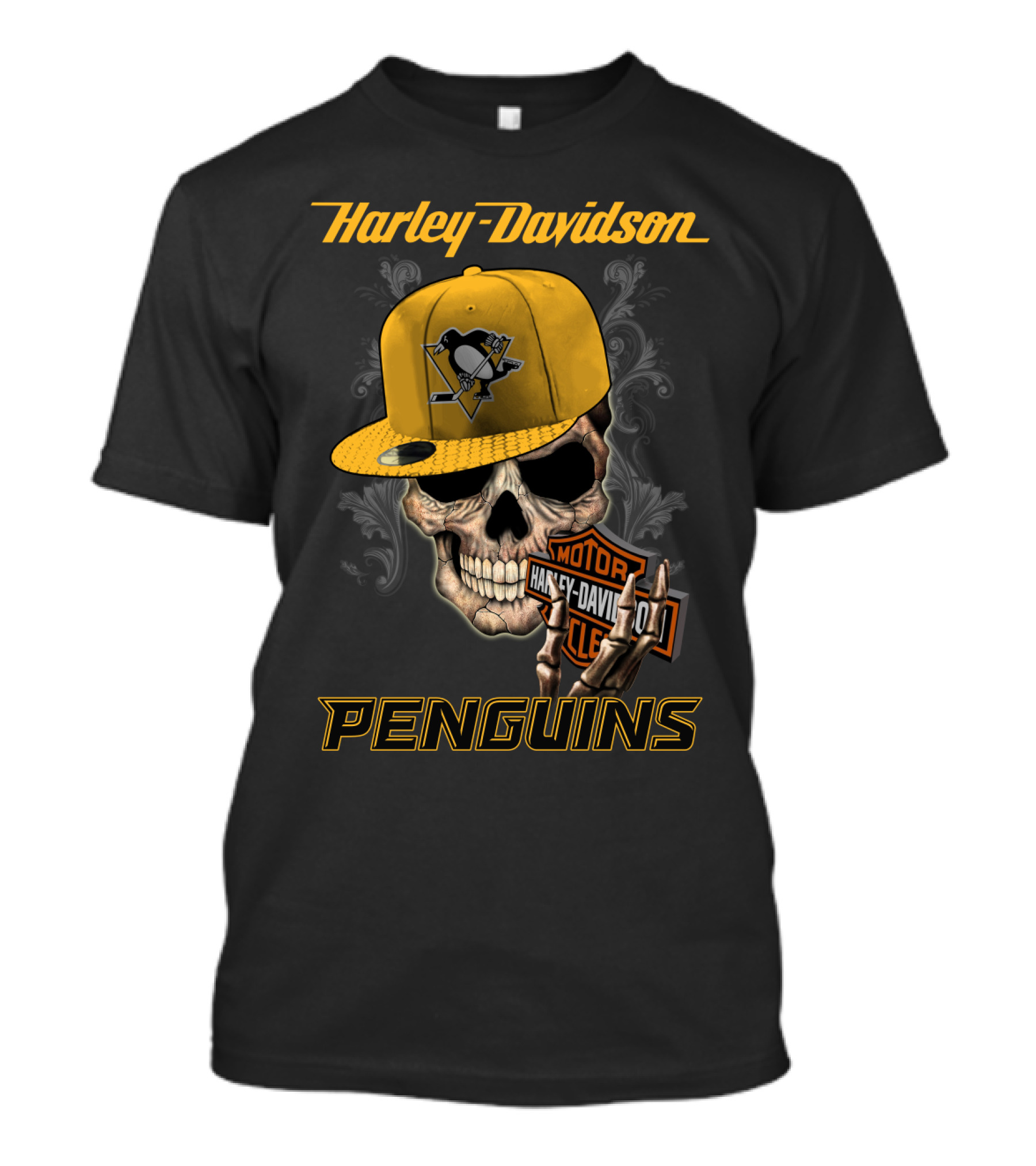 Harley Davidson Pittsburgh Penguins Skull Nhl1 T-Shirt