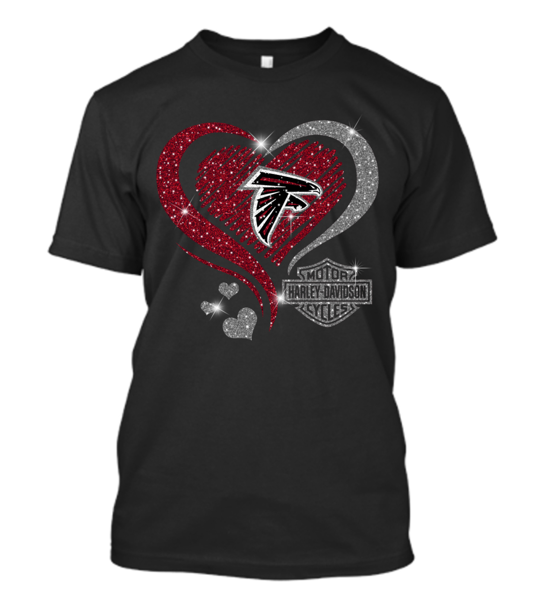 Atlanta Falcons Heart Harley Davidson Cycles T-Shirt