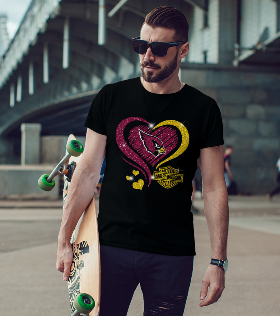 Harley Davidson Heart Arizona Cardinals T-Shirt