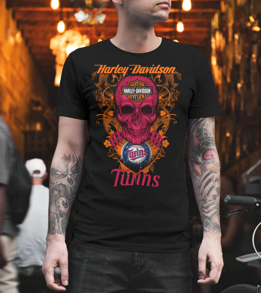 Harley Davidson Motor Cycles Minnesota Twins T-Shirt