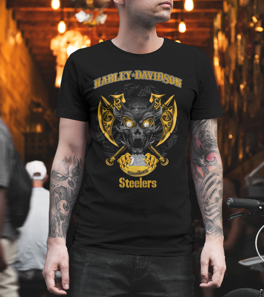 Harley Davidson Motor Cycles Pittsburgh Steelers T-Shirt