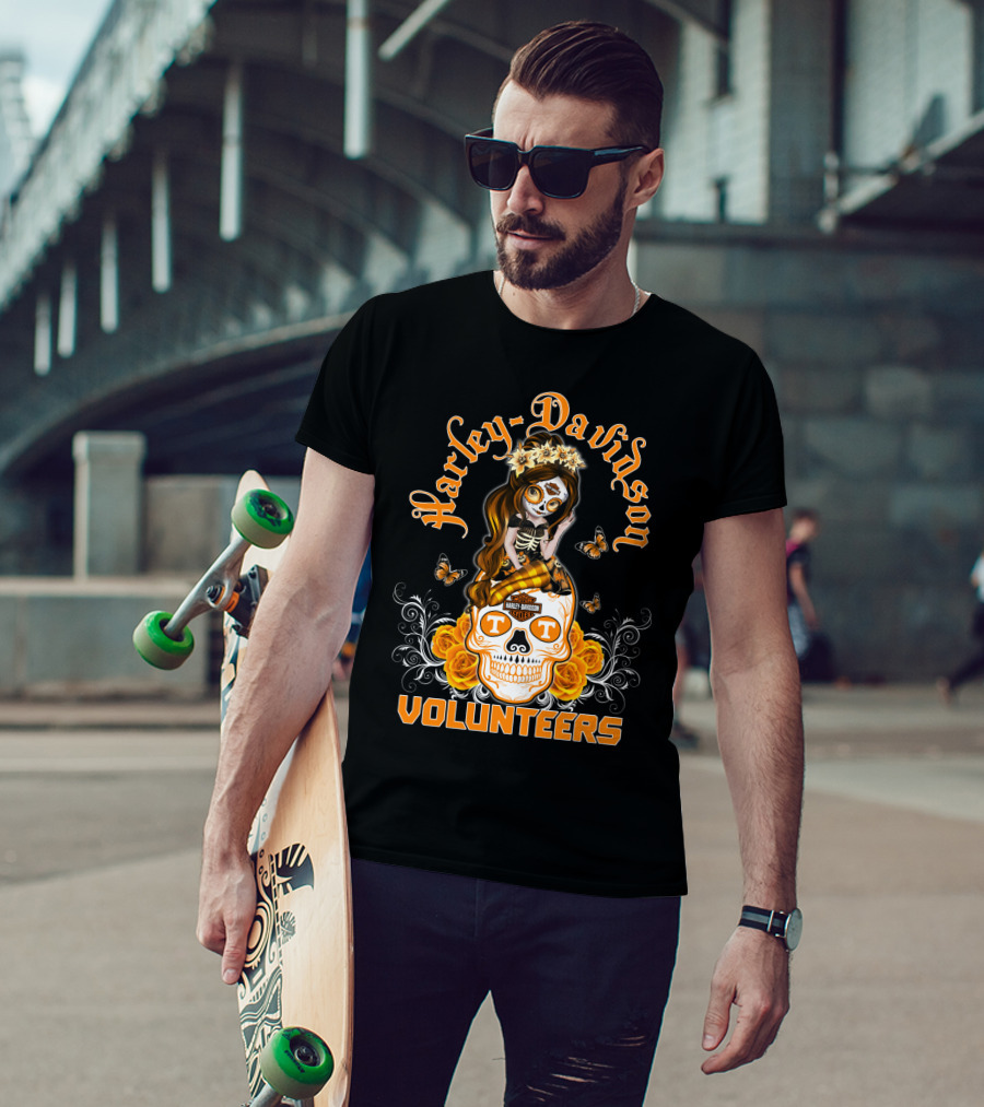 Harley Davidson Volunteers Tennessee Butterfly Skull Girl T-Shirt