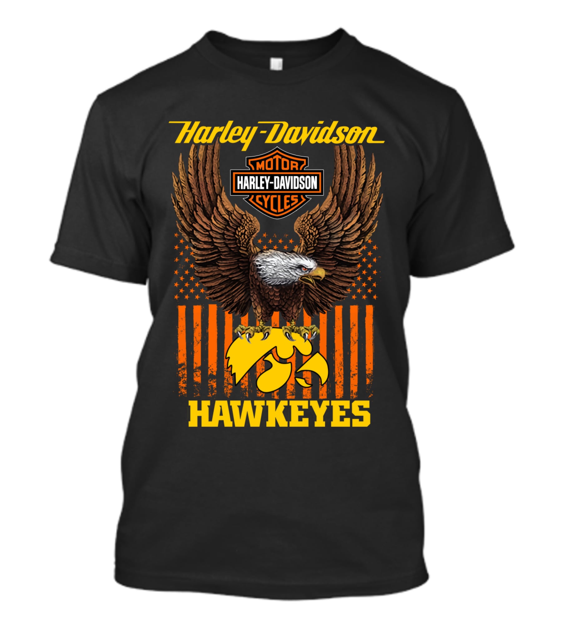 Harley Davidson Motor Cycles Eagle Iowa Hawkeyes T-Shirt