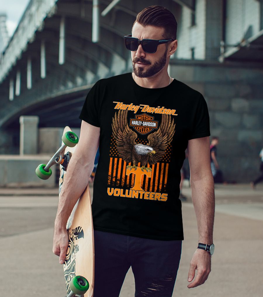 Harley Davidson Motor Cycles Tennessee Volunteers Eagle T-Shirt
