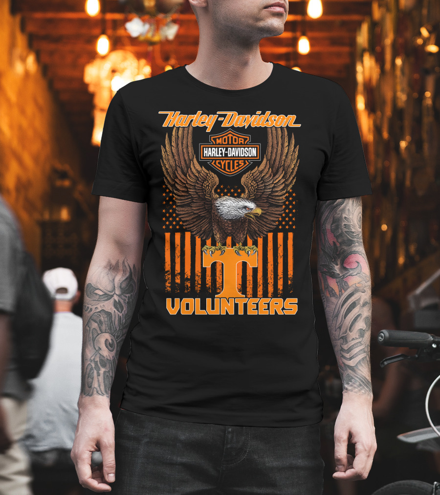 Harley Davidson Motor Cycles Tennessee Volunteers Eagle T-Shirt