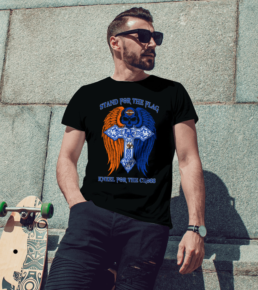 Stand For The Flag Kneel For The Cross Kentucky Wildcats T-Shirt