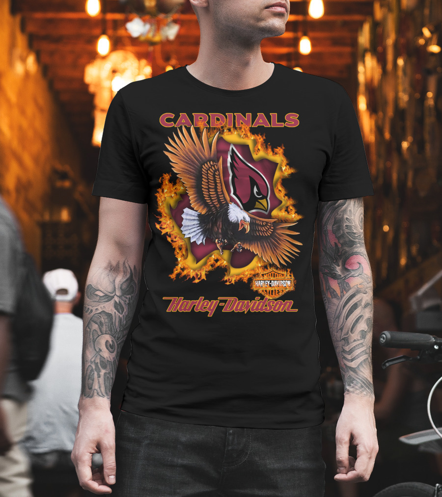 Cardinals Harley Davidson Nfl 84 Arizona Eagles Fire T-Shirt