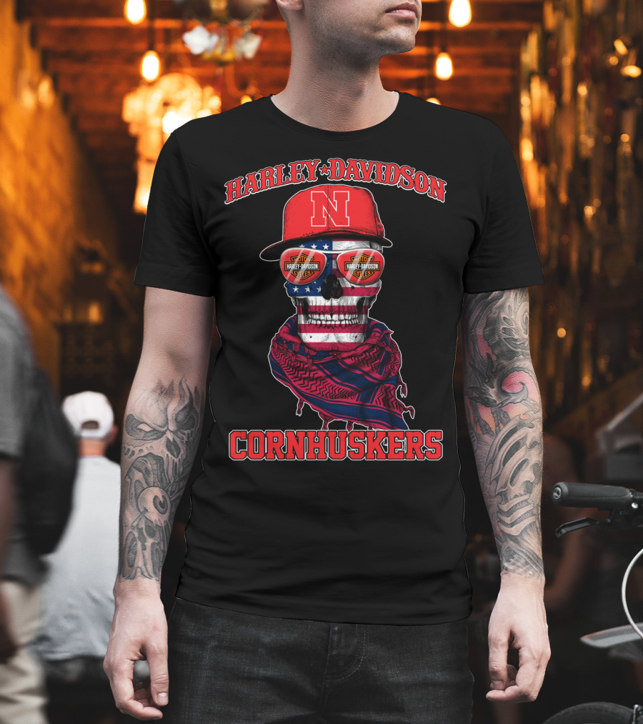 Harley Davidson Cornhuskers N Nebraska Usa T-Shirt