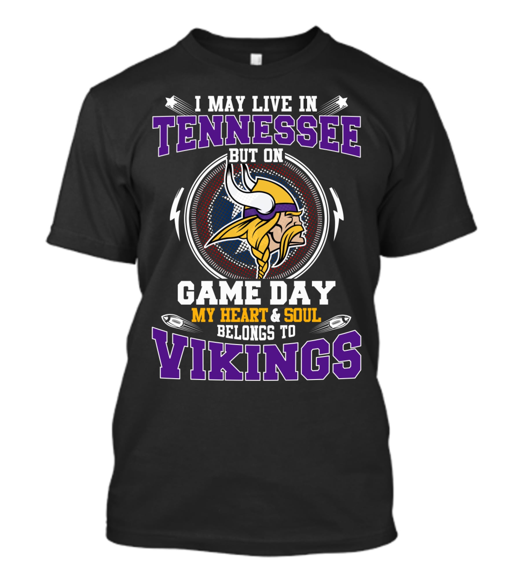 Tennessee Living Heart And Soul Belongs To Vikings Game Day T-Shirt