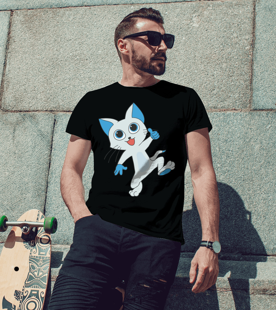 Fairy Tail Happy Cat Playful Dance T-Shirt