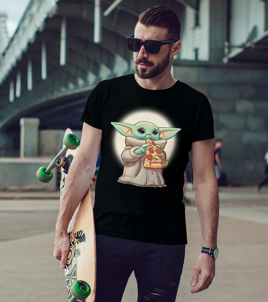 Yoda Eating Pizza Slice Adorable T-Shirt