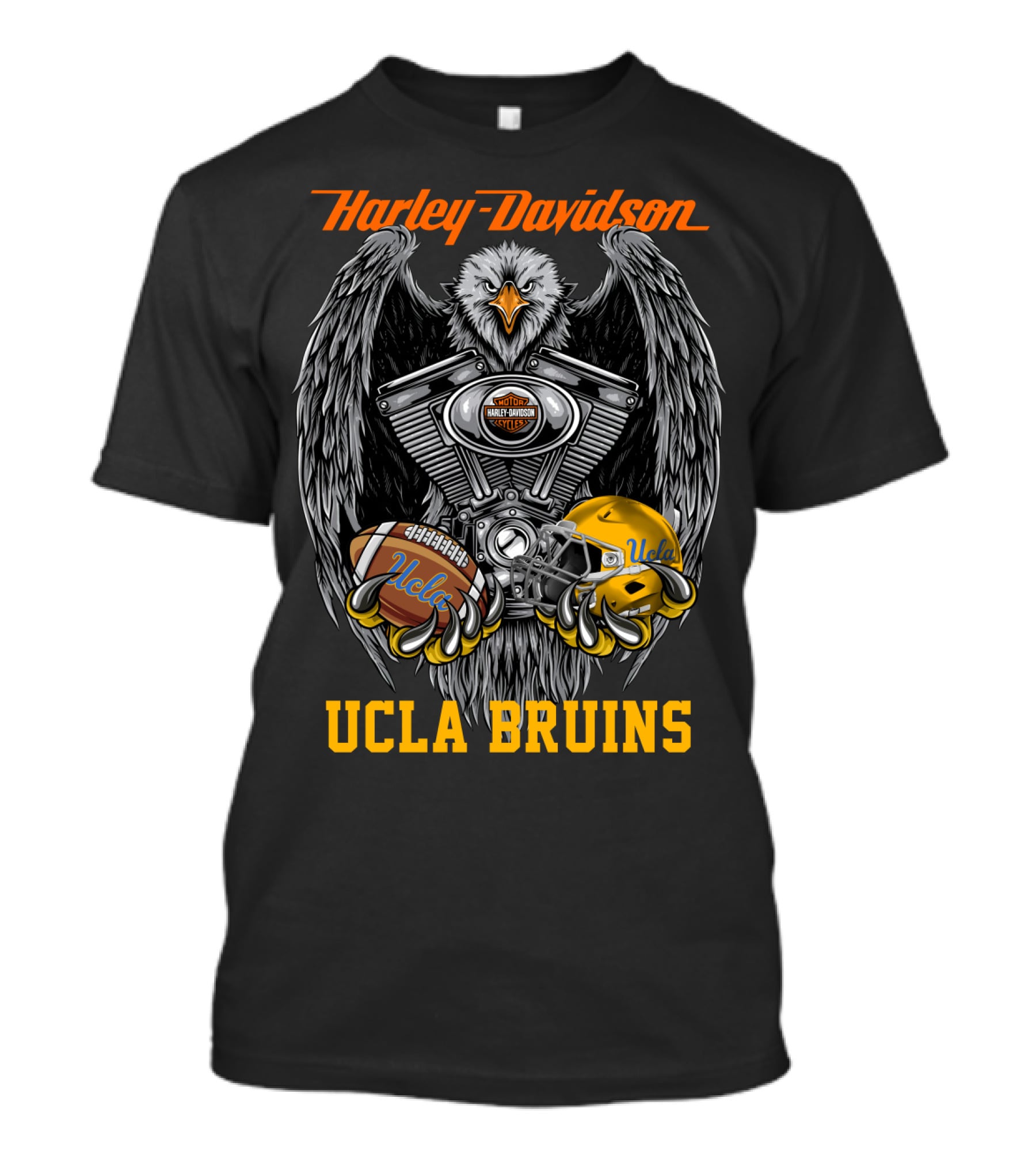 Harley Davidson Ucla Bruins Football Eagle Engine T-Shirt