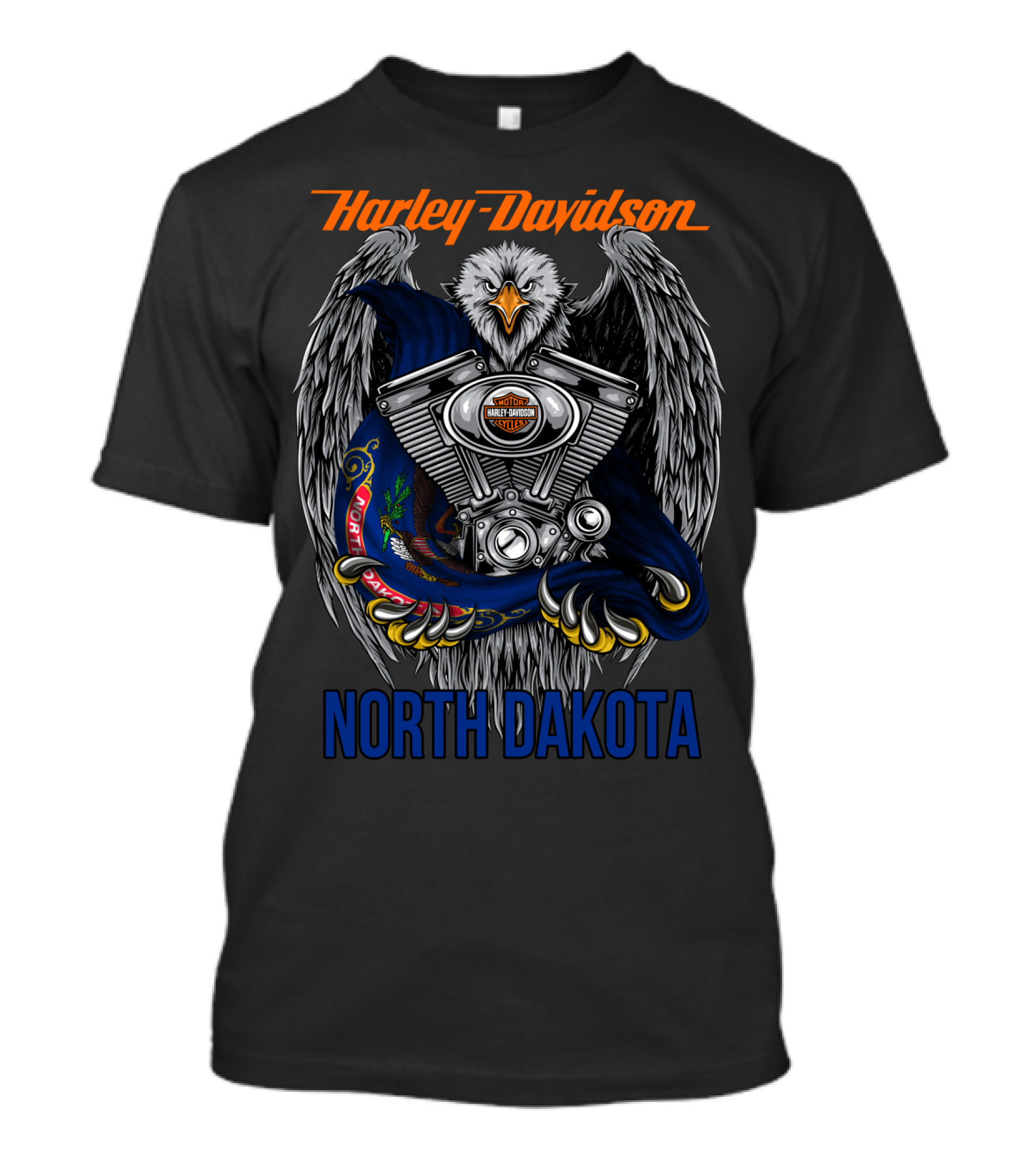 Harley Davidson North Dakota Eagle Engine T-Shirt