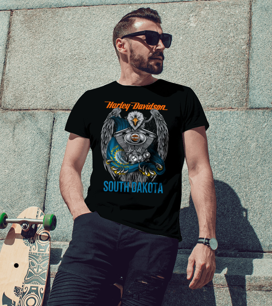 Harley Davidson Eagle Engine South Dakota Know Your Rights T-Shirt