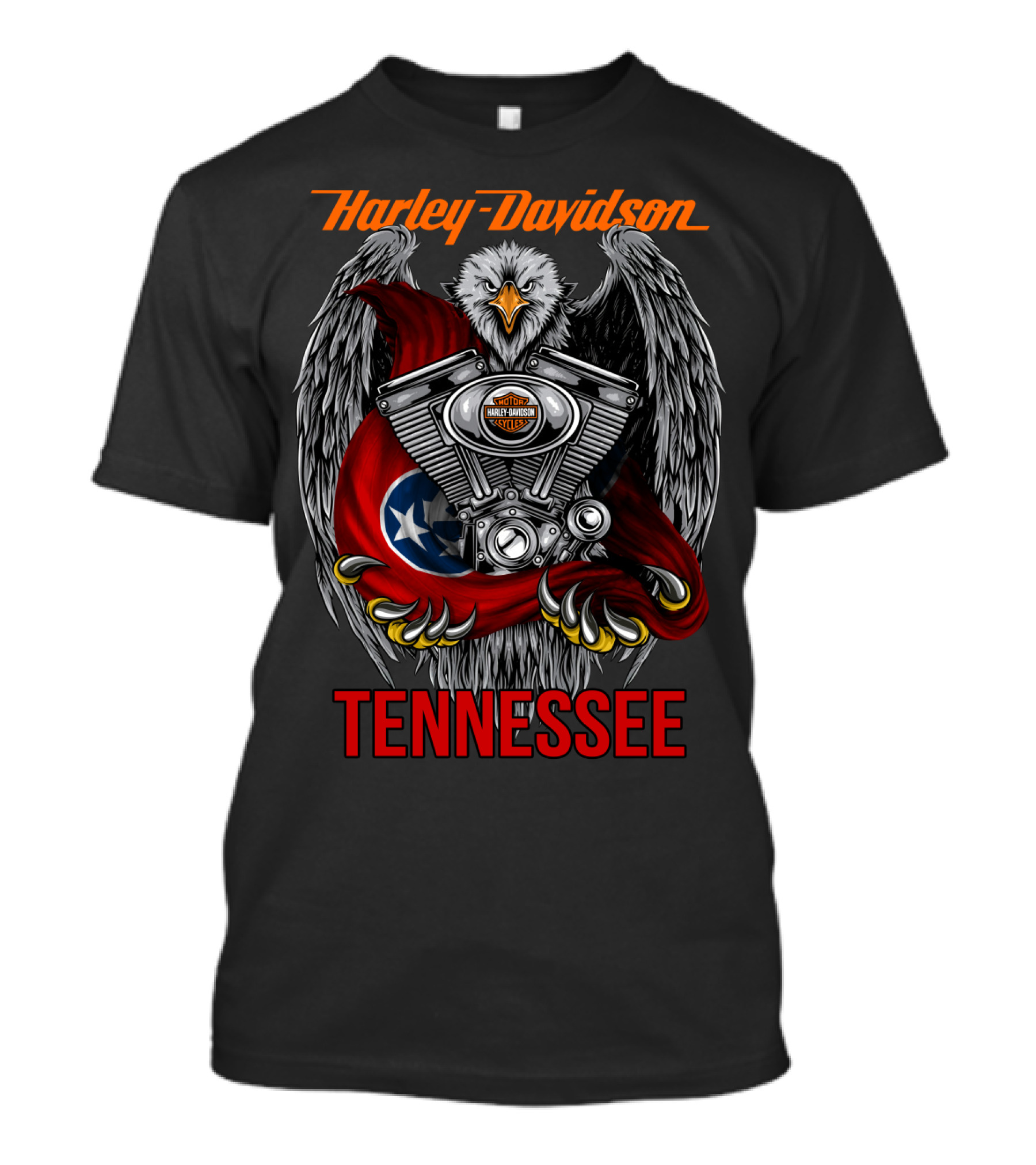 Harley Davidson Tennessee Eagle Engine Flag T-Shirt
