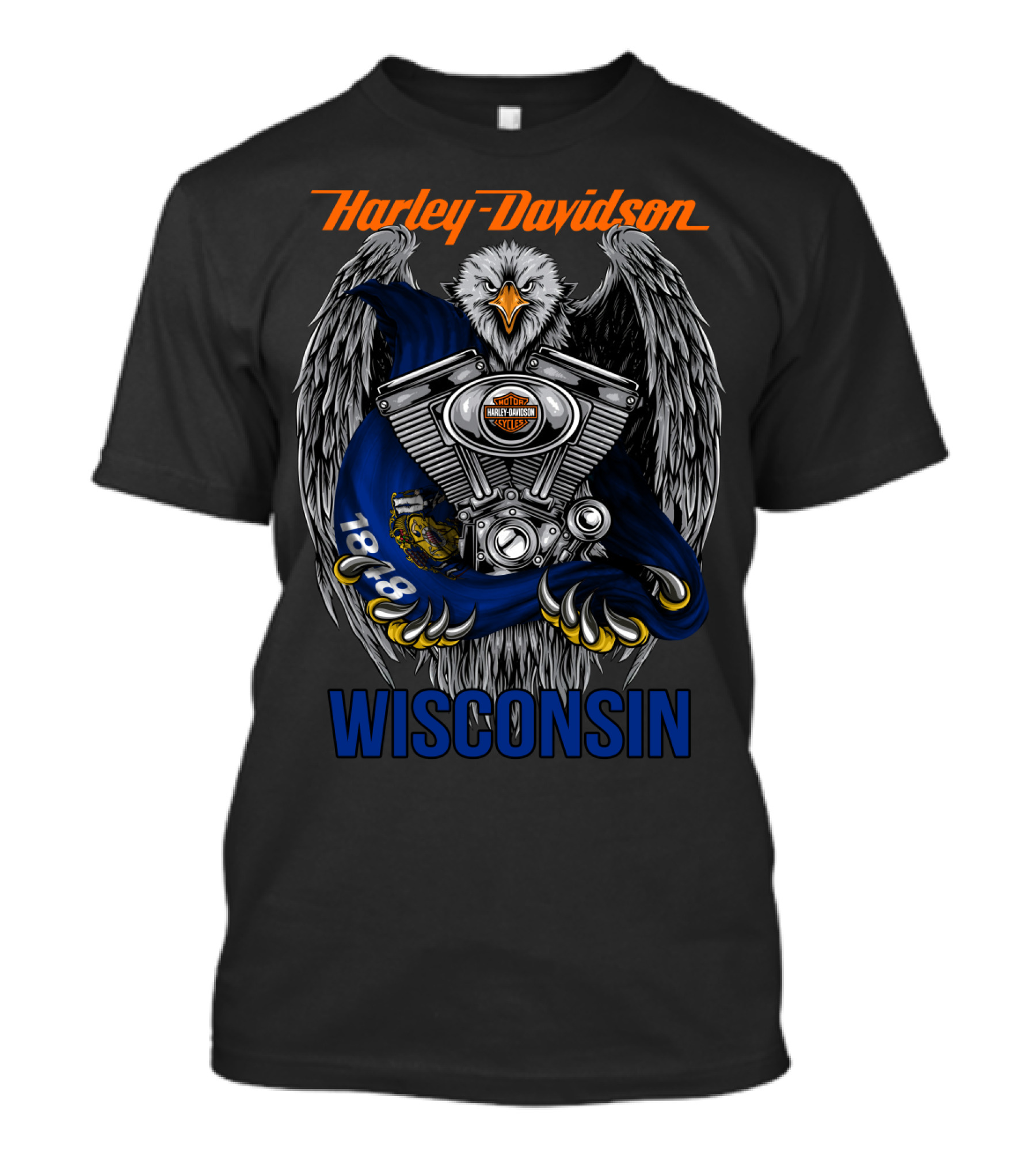 Harley Davidson Wisconsin Eagle Engine 1888 T-Shirt