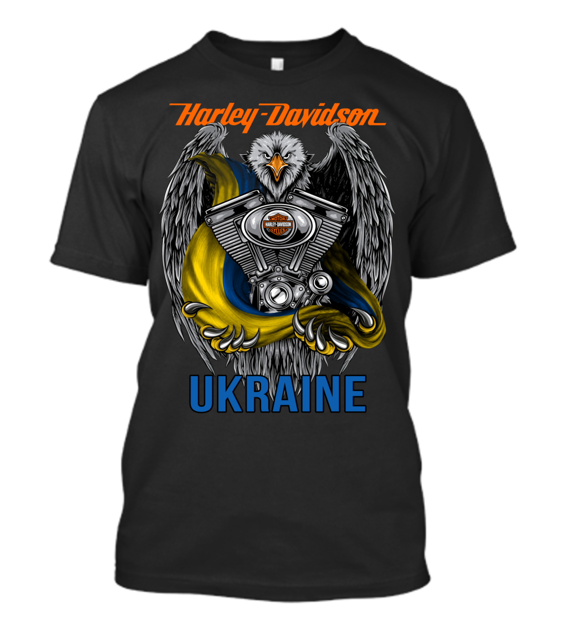 Harley Davidson Ukraine Eagle And Engine T-Shirt