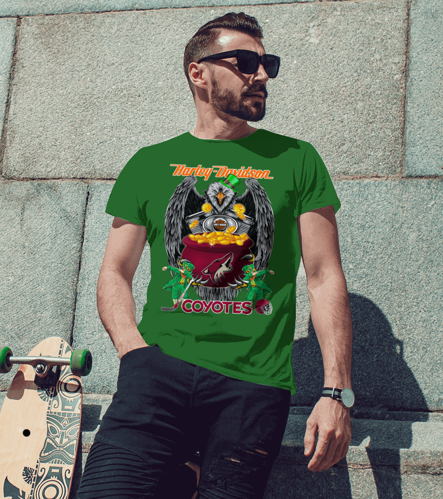 Harley Davidson Coyotes Nhl Arizona St. Patrick's Day T-Shirt