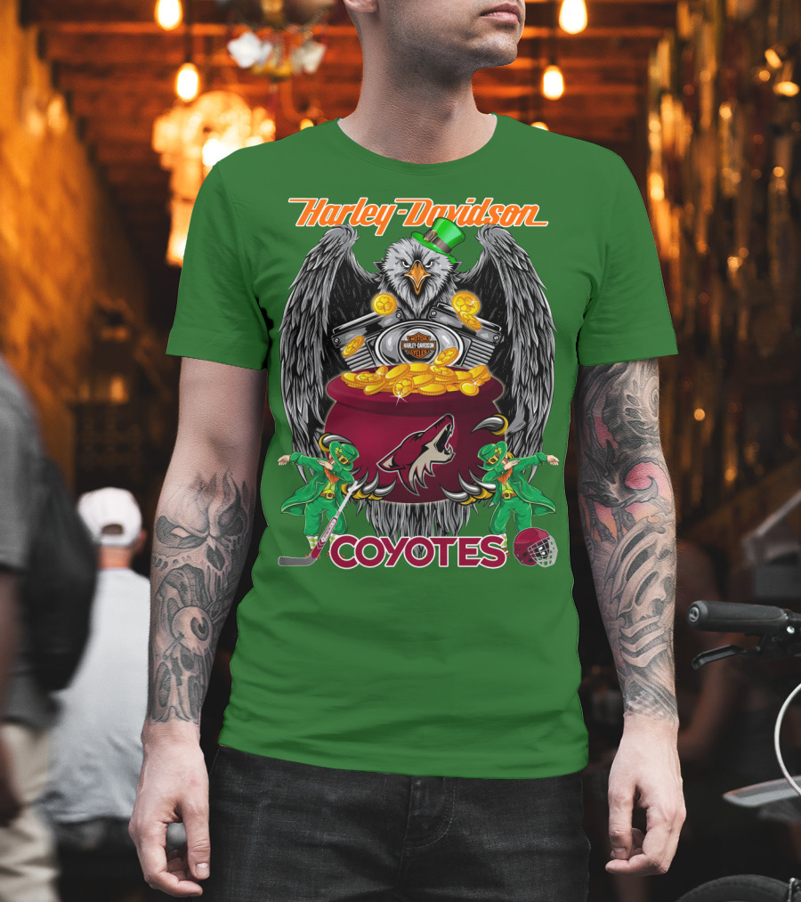 Harley Davidson Coyotes Nhl Arizona St. Patrick's Day T-Shirt