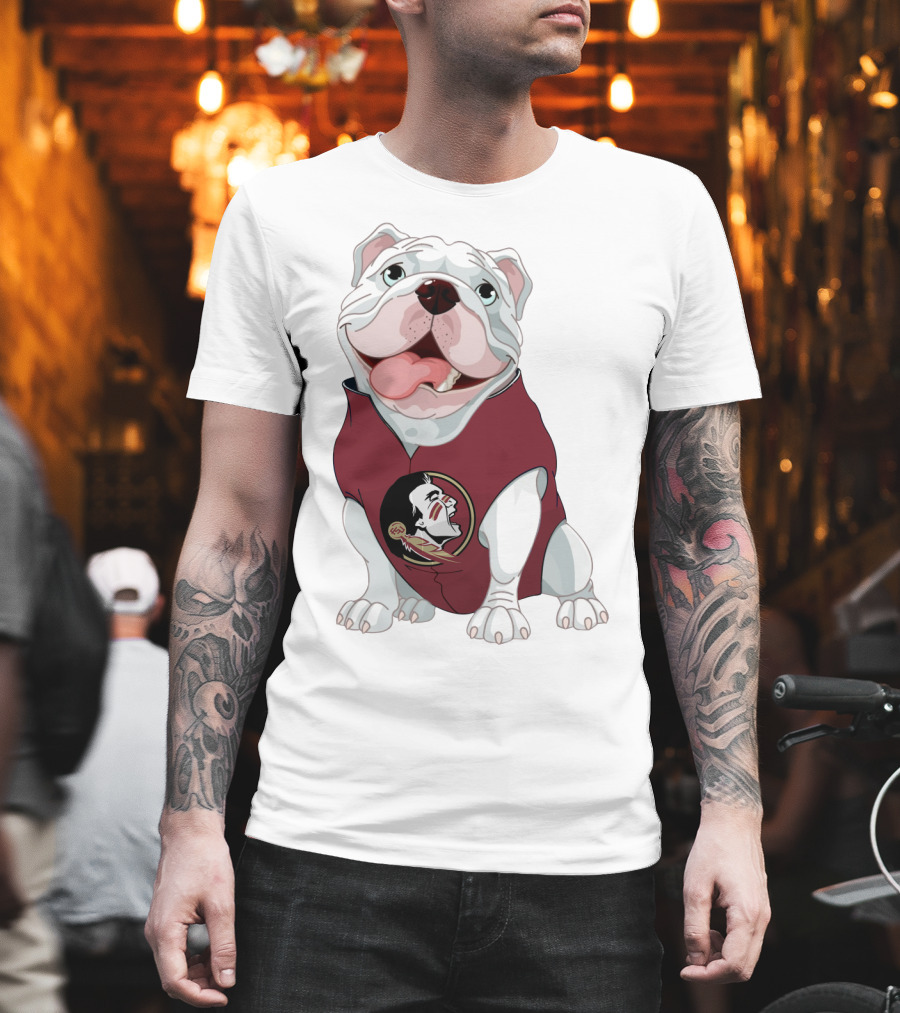 Florida State Seminoles Bulldog Mascot Wearing Team T-Shirt