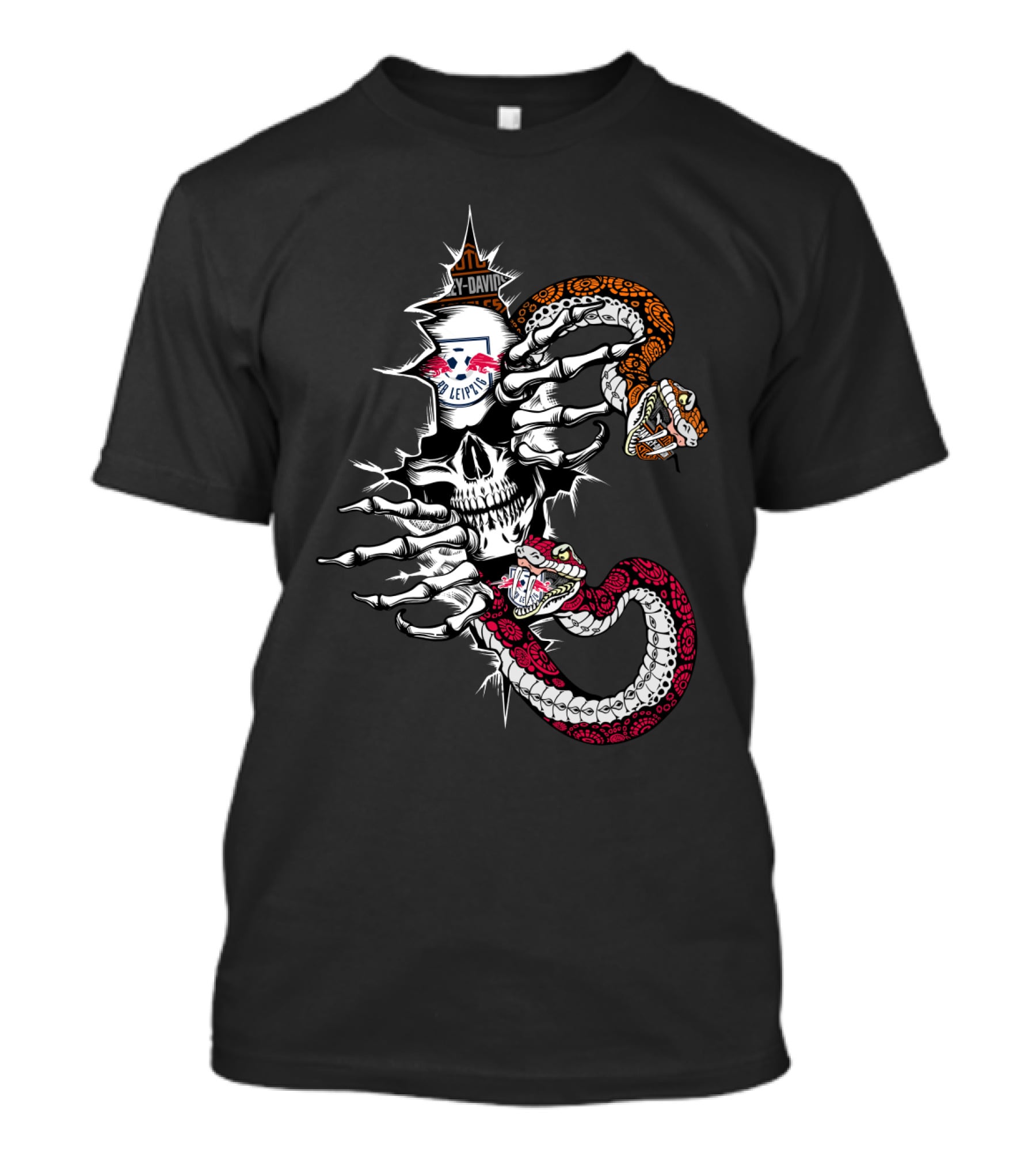 Rb Leipzig Skull Snake Harley Davidson Fusion T-Shirt