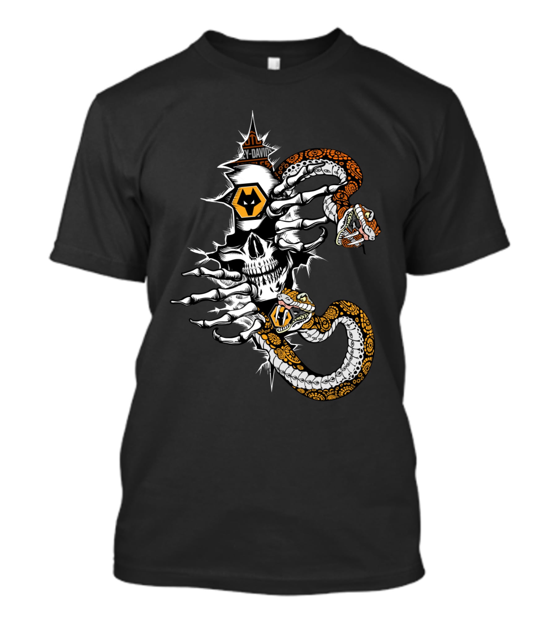 Skull Snake Wolverhampton Wanderers Badge T-Shirt