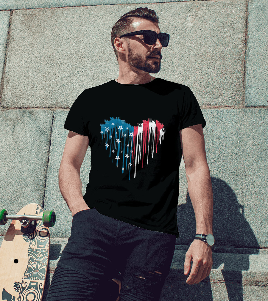 Kentucky Wildcats Uk Heart Drip Stars Blue Red White T-Shirt