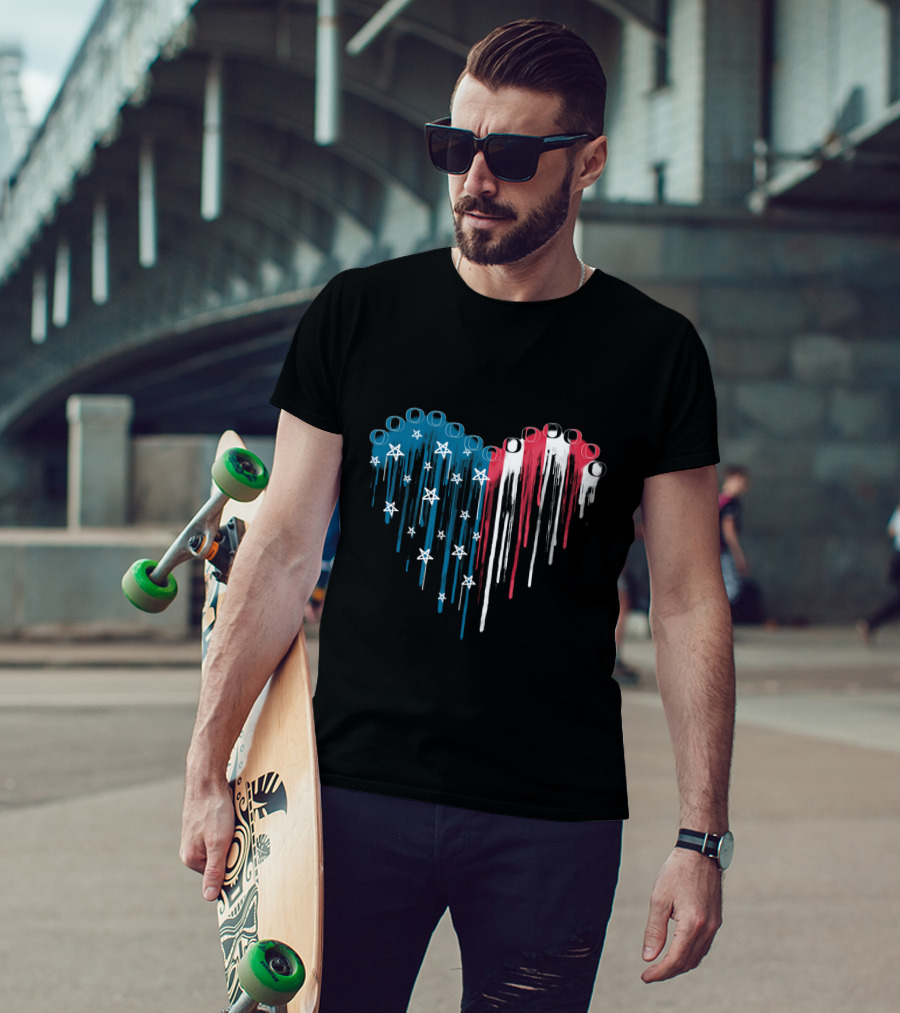 Oregon Ducks Stars And Stripes Heart T-Shirt