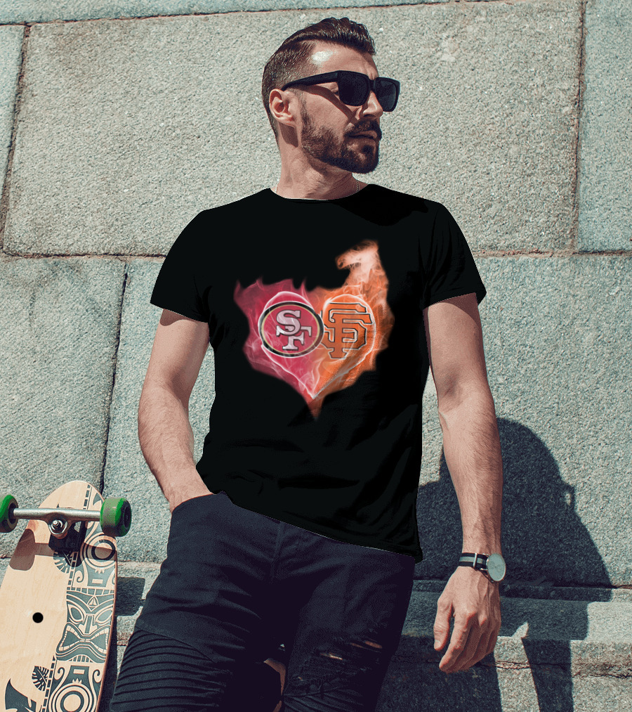 49ers SF Giants Heart T-Shirt