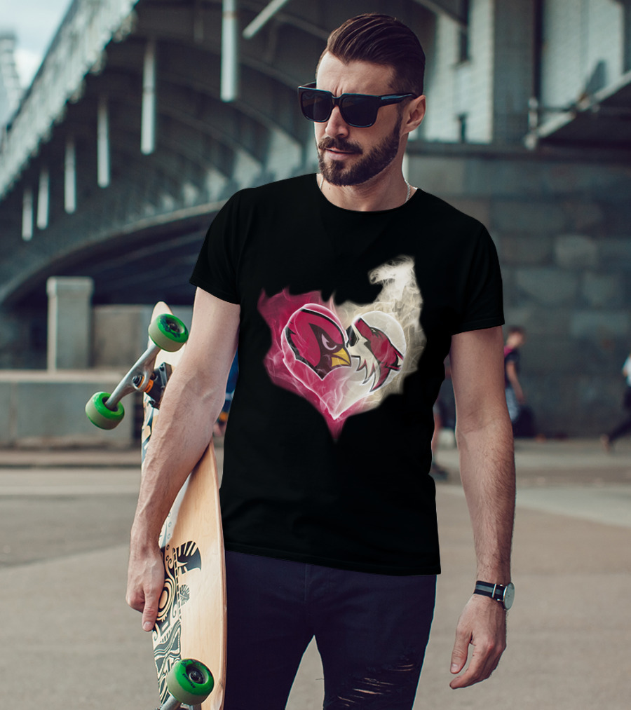 Cardinal Arizona Coyotes Heart Emblem T-Shirt