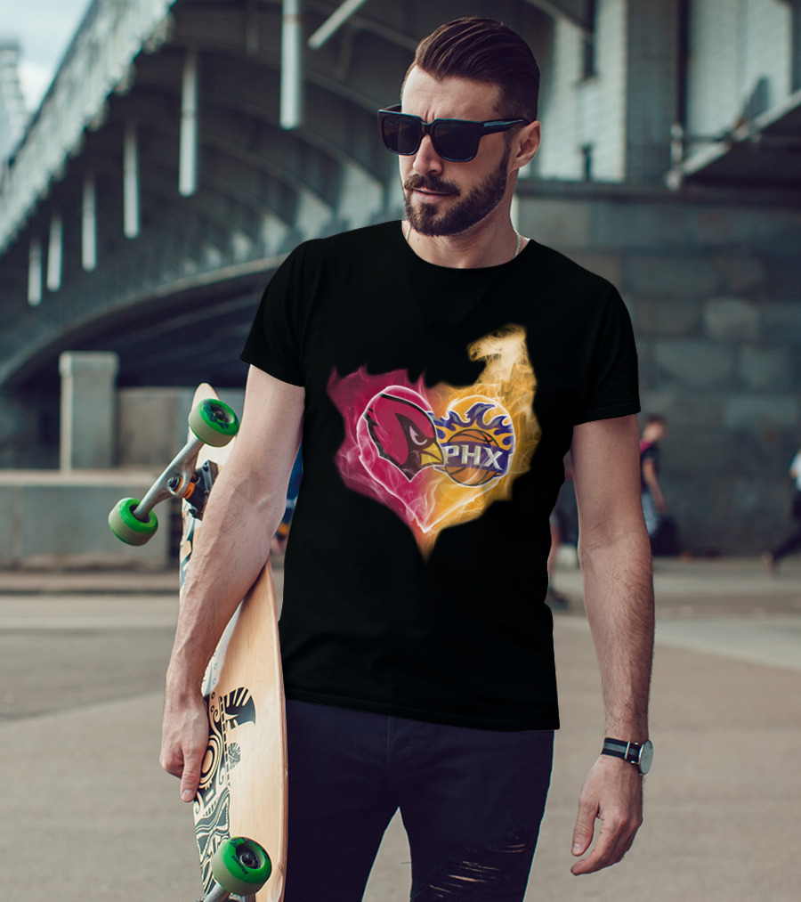 Cardinals PHX Suns Heart Blaze T-Shirt