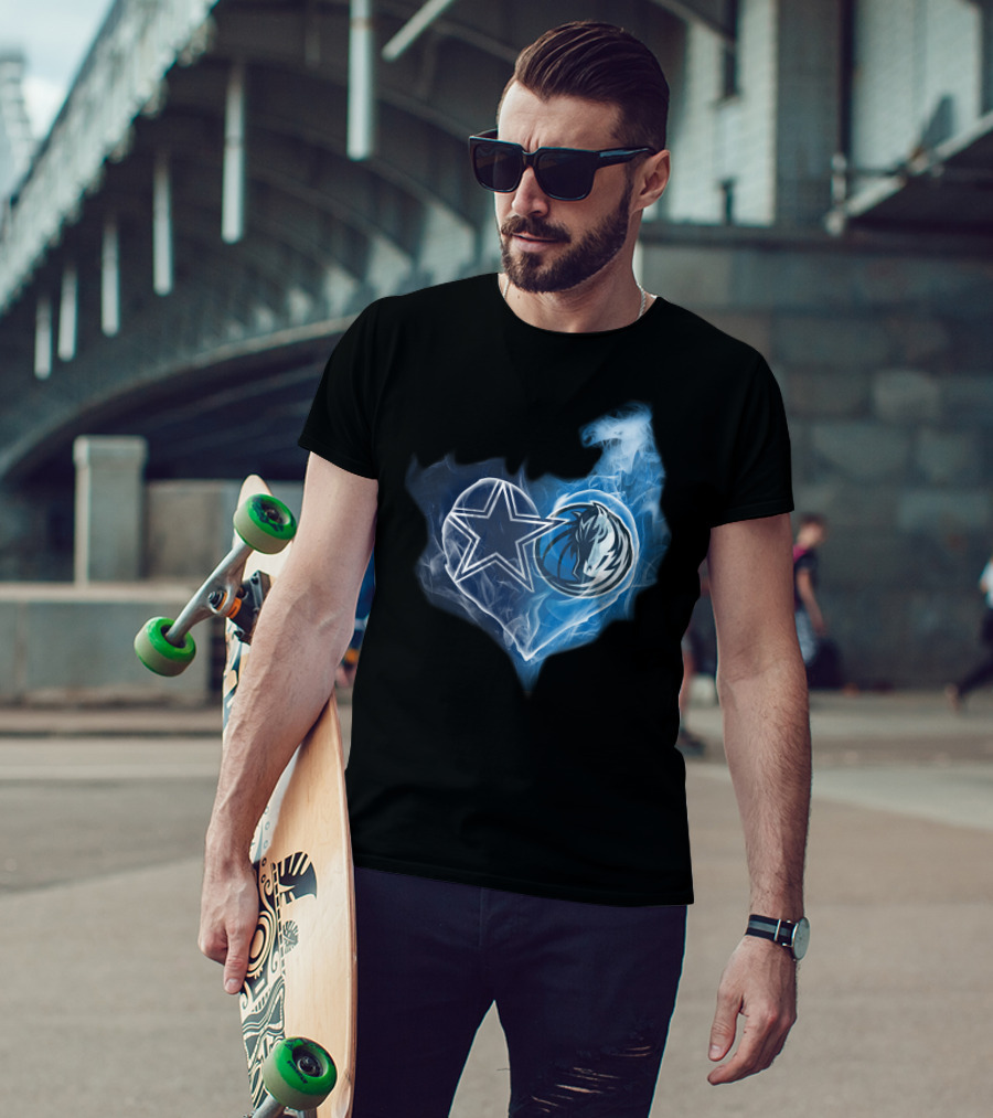 Dallas Cowboys Maverick Heart Sports Logo Collaboration T-Shirt