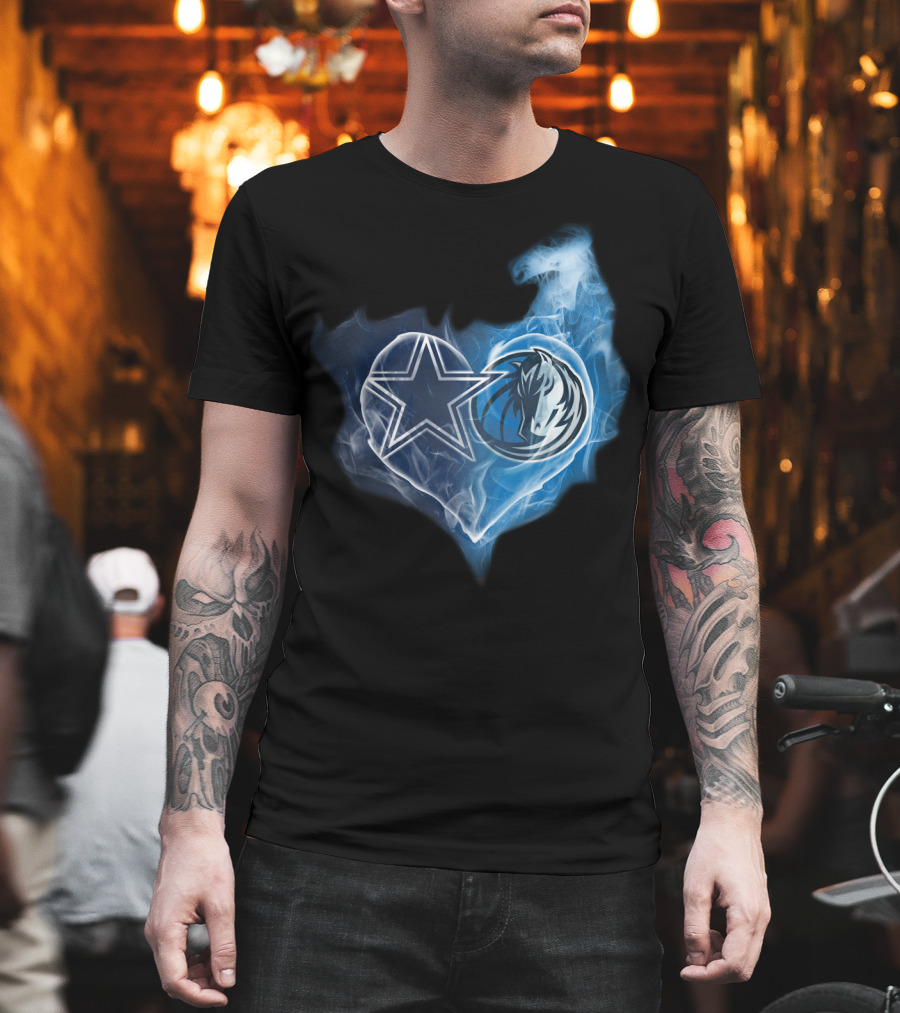 Dallas Cowboys Maverick Heart Sports Logo Collaboration T-Shirt