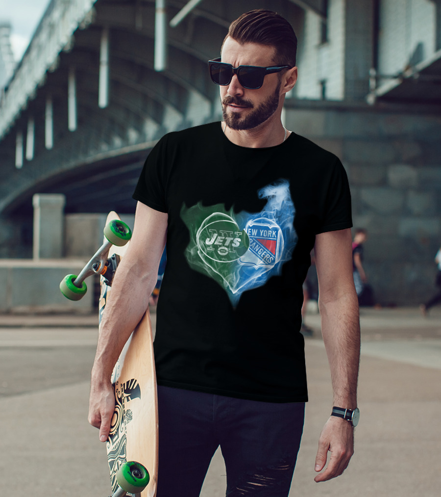 Jets New York Rangers Heart Smoke Fusion T-Shirt