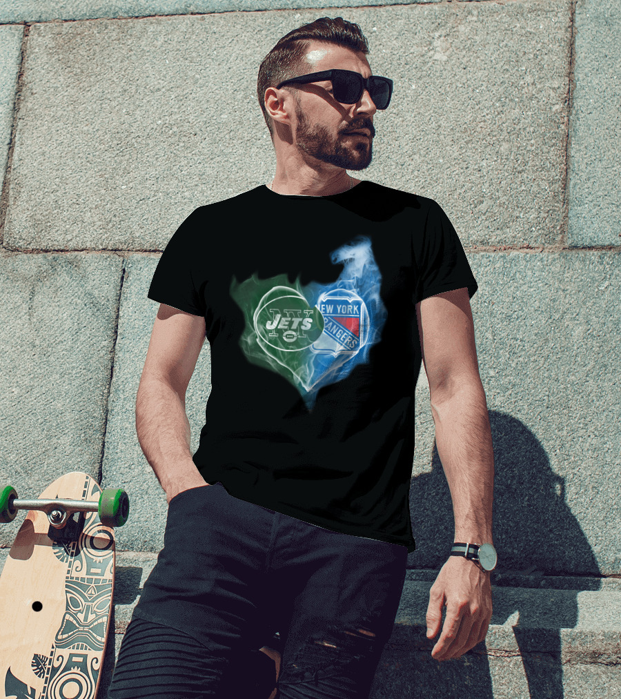 Jets New York Rangers Heart Smoke Fusion T-Shirt