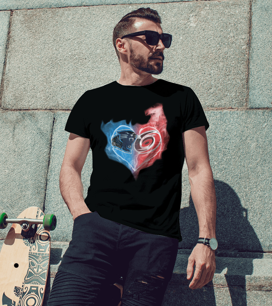 Panthers Hurricanes Heart Blend T-Shirt