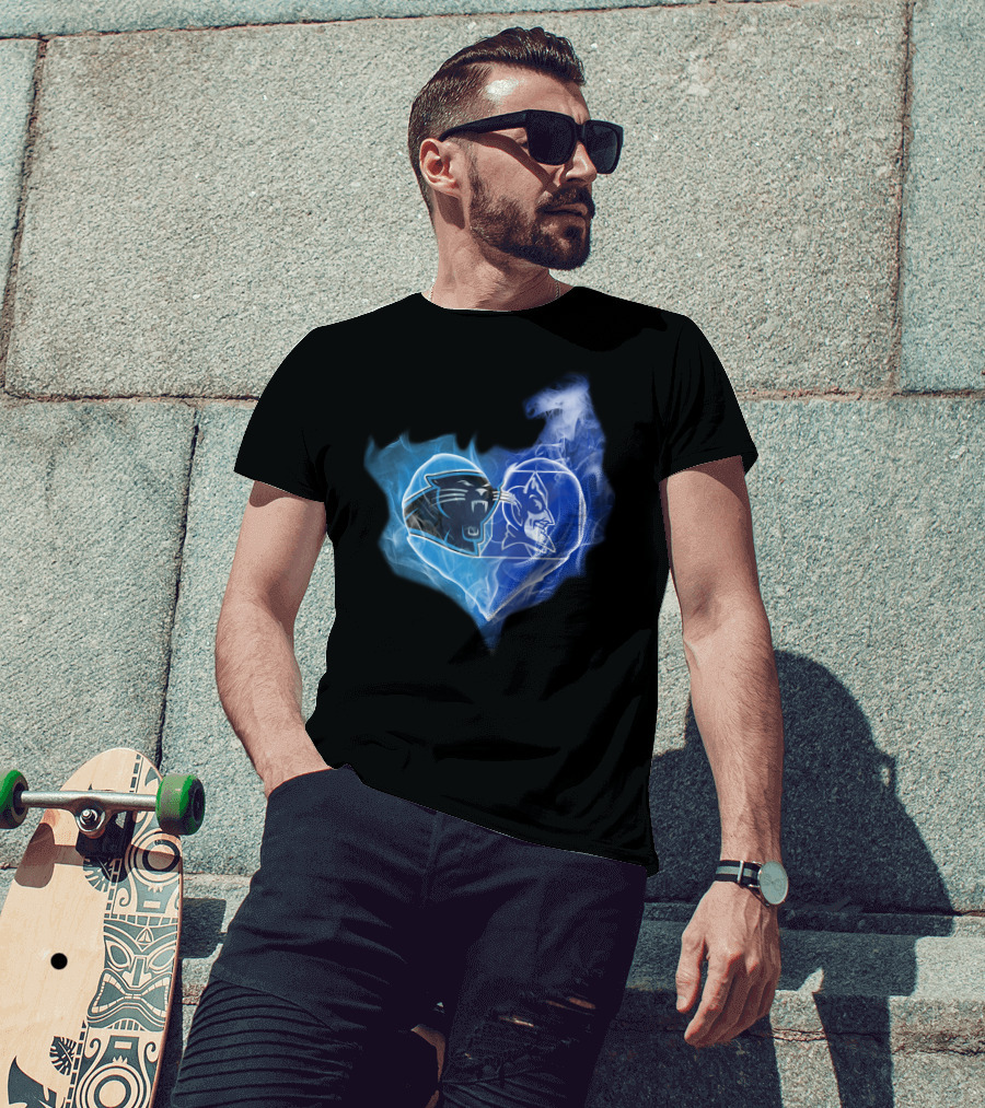 Panthers Duke Blue Devils Heart Fusion T-Shirt