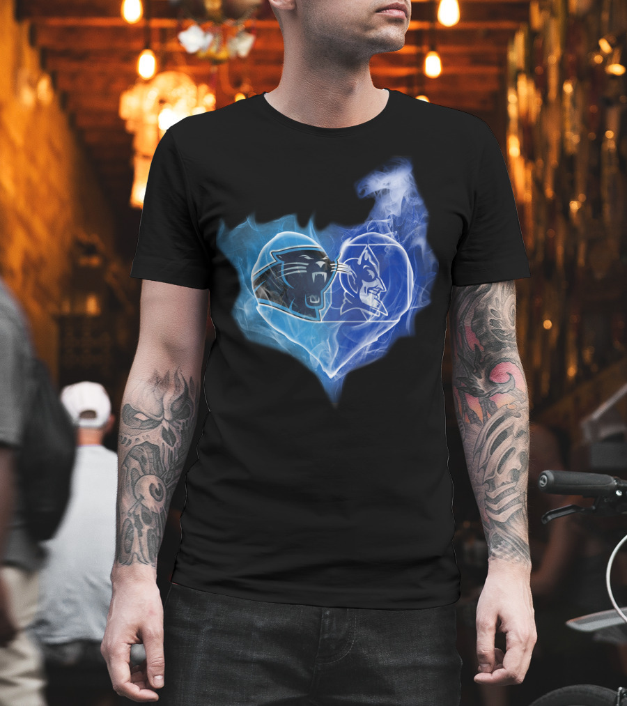 Panthers Duke Blue Devils Heart Fusion T-Shirt