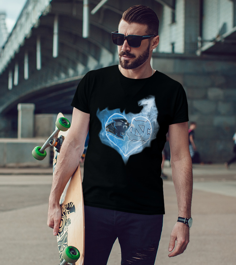 Panthers Tar Heels Heart North Carolina T-Shirt