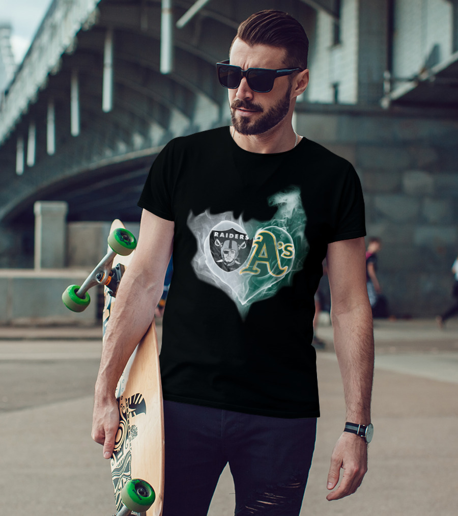 Raiders A's Heart Smoke T-Shirt