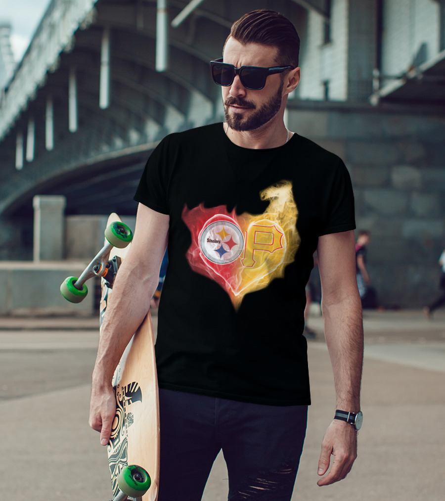 Steelers Pittsburgh Pirates Heart T-Shirt