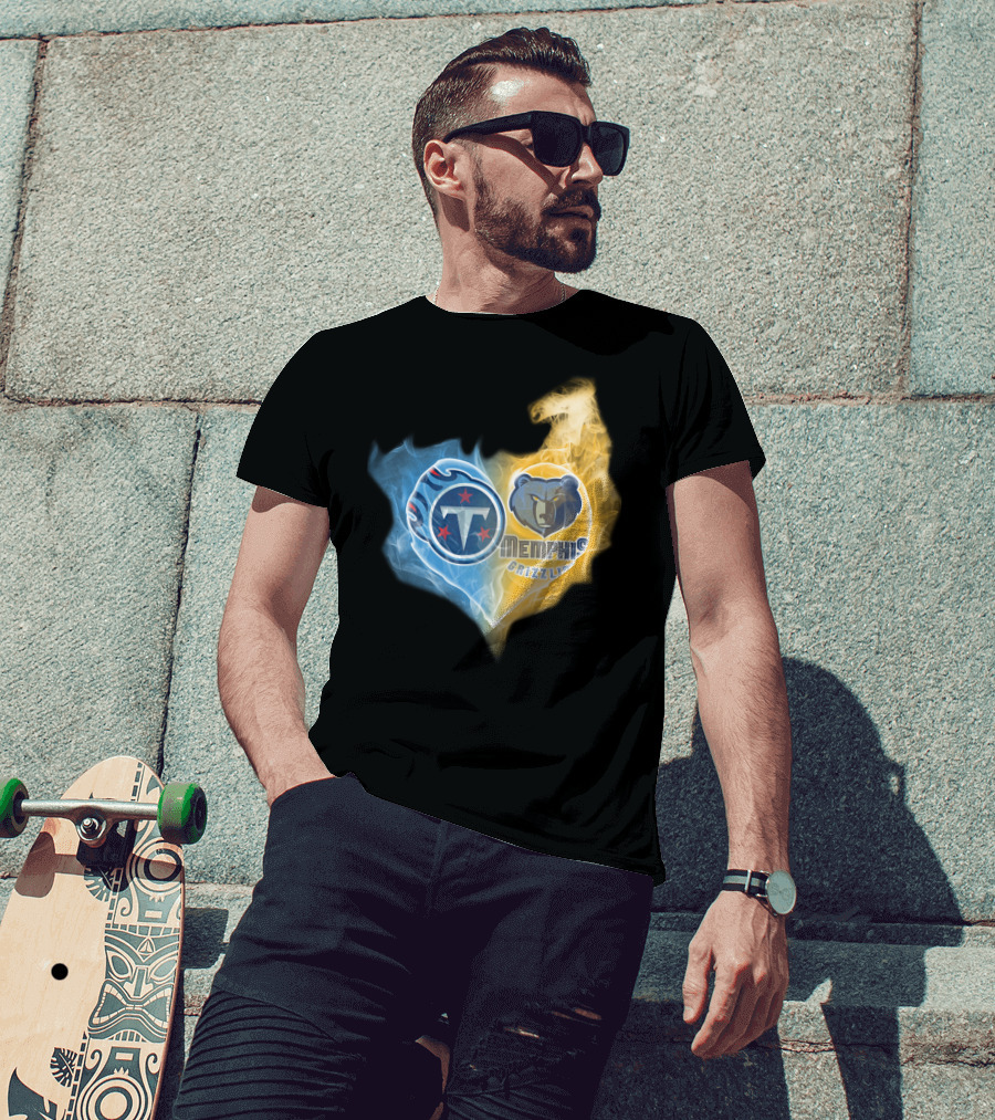 Tennessee Titans Memphis Grizzlies Heart Fusion T-Shirt