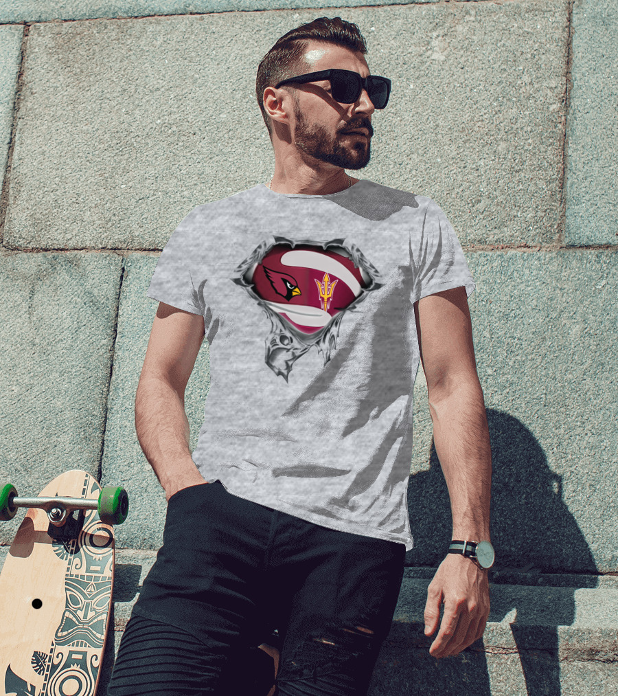 Cardinals Arizona State Logo Mashup Superhero T-Shirt